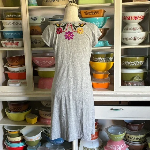 Johnny Was JWLA Love, Floral, and Birds Gray Tunic Dress - Size Medium - Picture 7 of 15